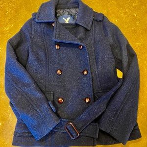 Wool American Eagle Pea Coat Jacket